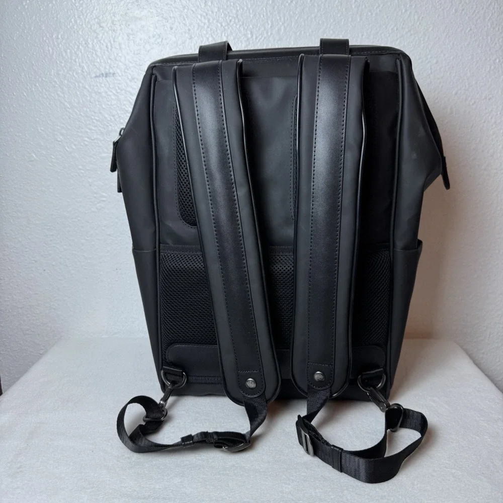Peugeot Voyages Laptop Backpack Tote Black Water Resistant RFID Security Pocket